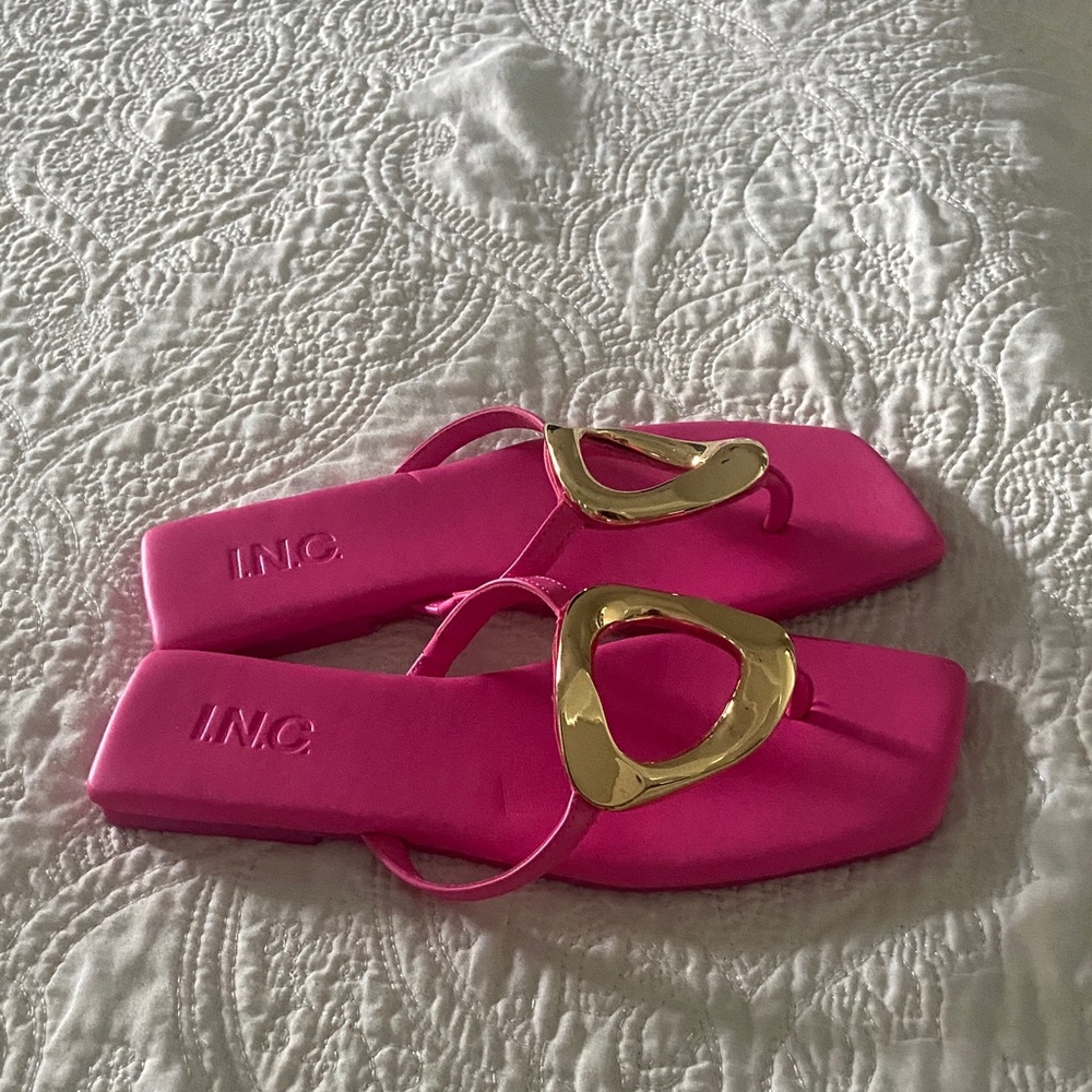 Pink and gold sandals